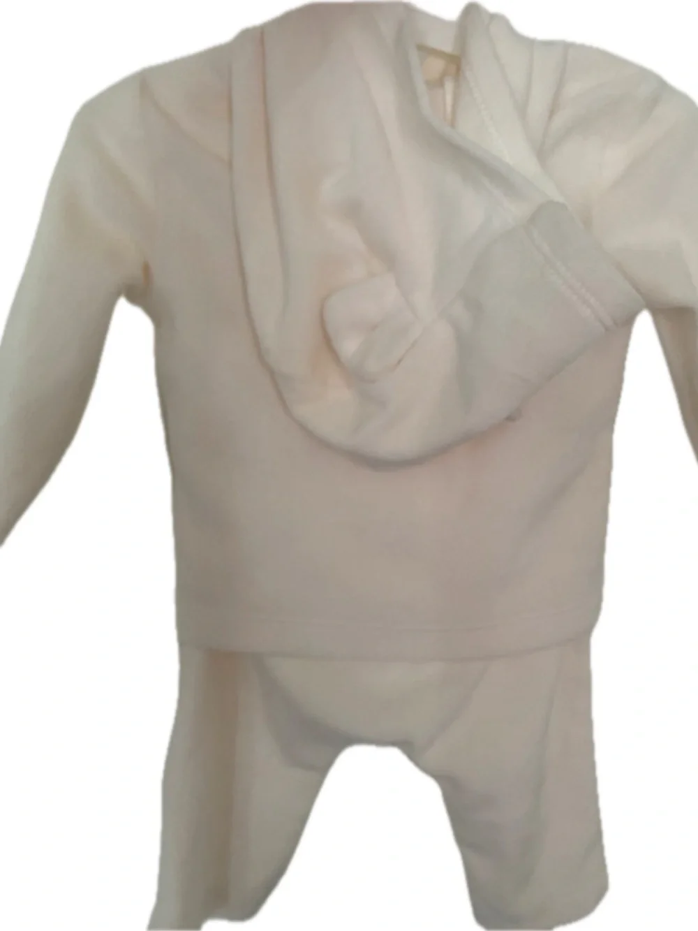 3M Carter's Cream Hooded Snap two piece like-sued  with bear ears hoodie